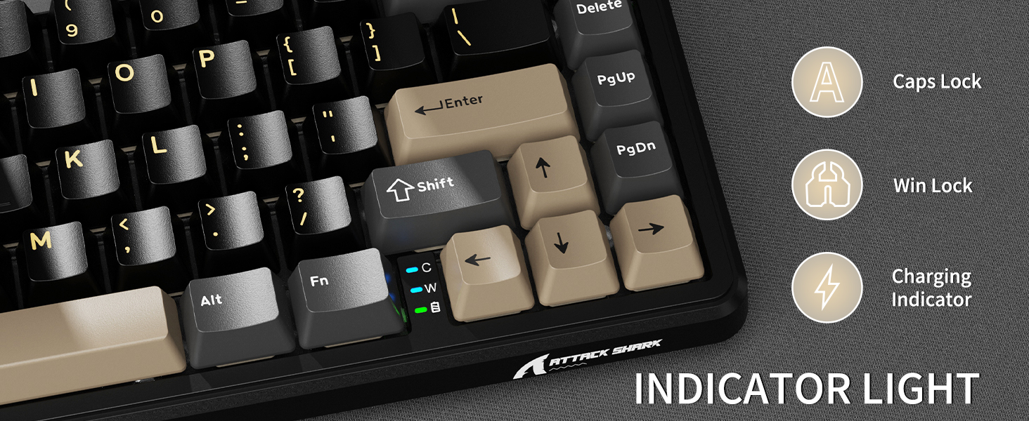 X66 Tri Mode Wireless Mechanical Gaming Keyboard with indicator light