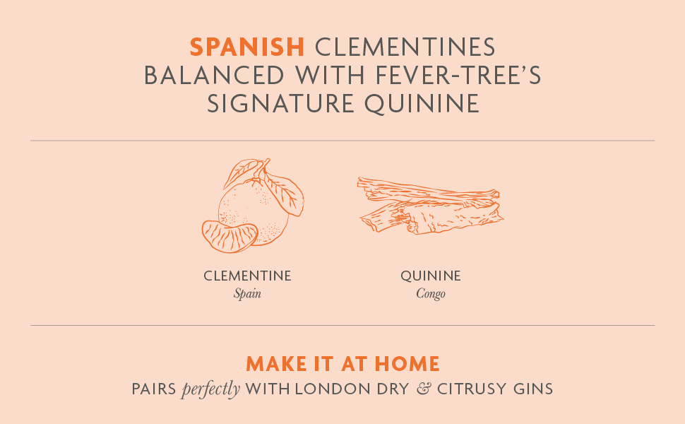 FeverTree Refreshingly Light Spanish Clementine Tonic Water 8 x 150ml (Pack of 3, Total 24 cans