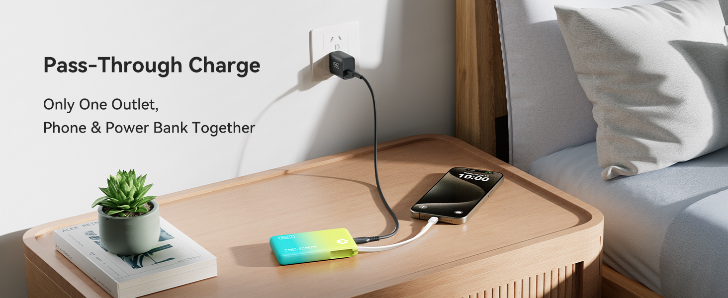 Built-In USB-C Cable for Charge and Recharge