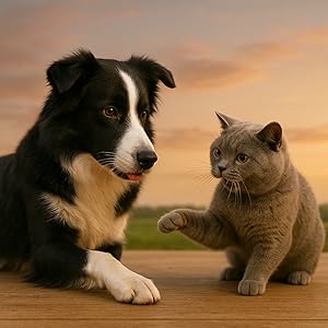 cane e gatto giocano