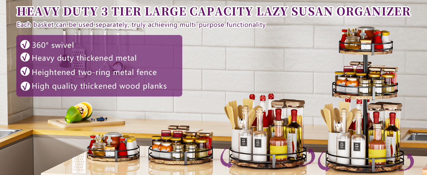 3-Tier Lazy Susan Organizer