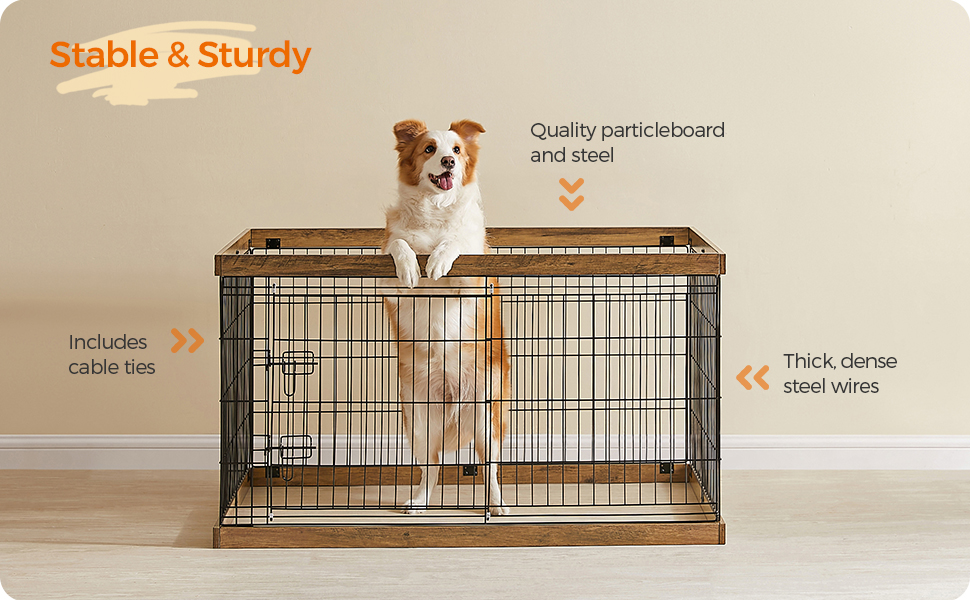 Feandrea Dog Playpen, Dog Fence, Panel and Steel, Sliding