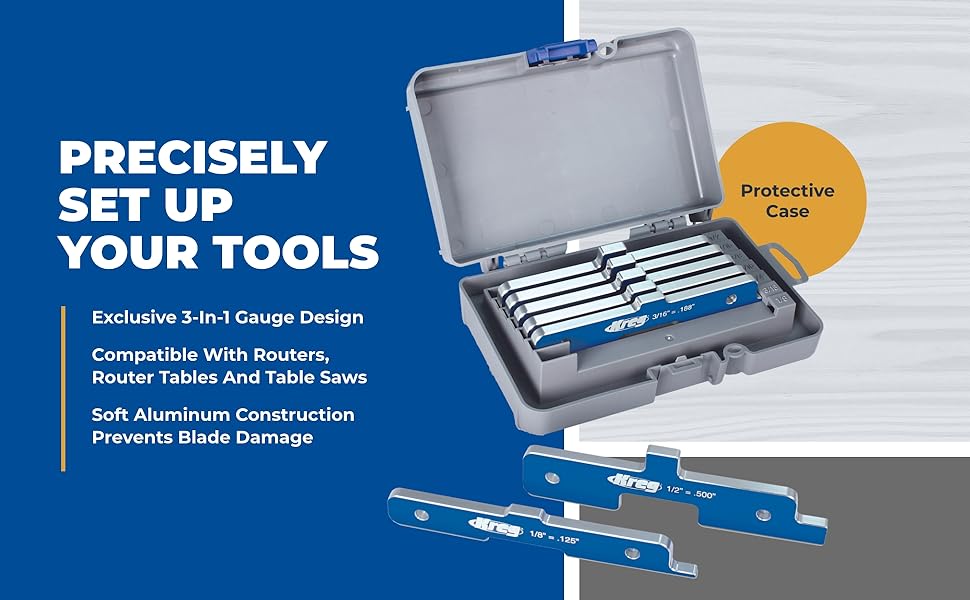 Kreg PRS3400 Precision Router Table Set Up Bars, Set of 7 Gage Blocks