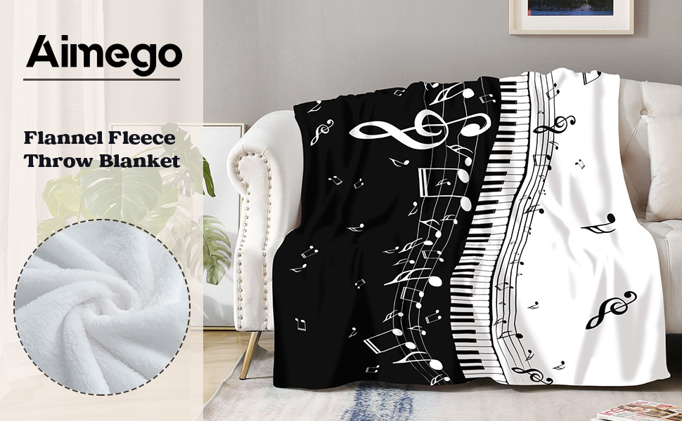 Music Note Gifts Blanket for Women Piano Keys Blanket