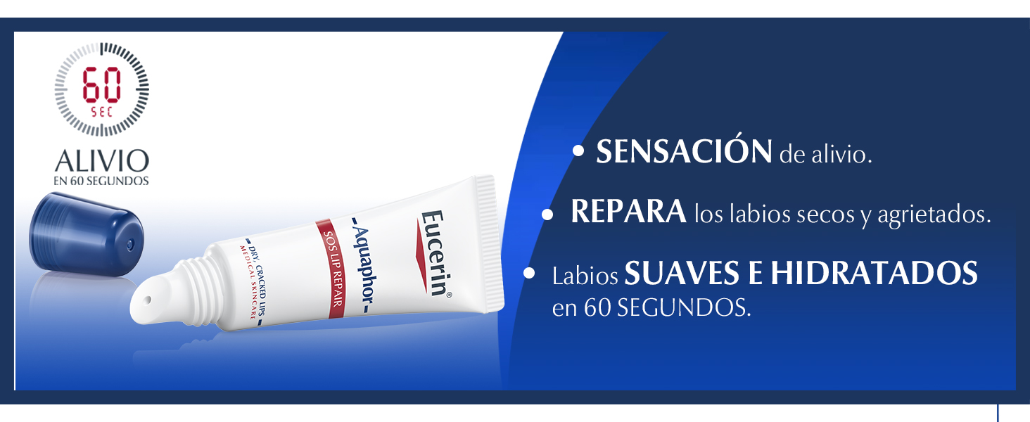 Sensación de alivio. Repara los labios secos y agrietados