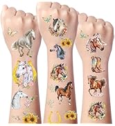 Gameza Horse Temporary Tattoos - 264+ Horse Party Decorations Favors Horse Tattoos for Kids Birth...