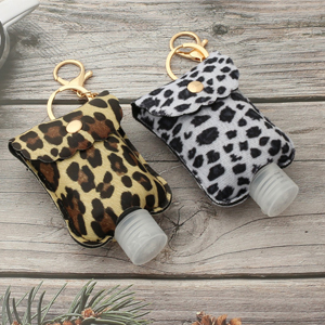 Hand Sanitizer Holder Keychain with Empty Squeeze Travel Bottles,Refillable Leakproof Container