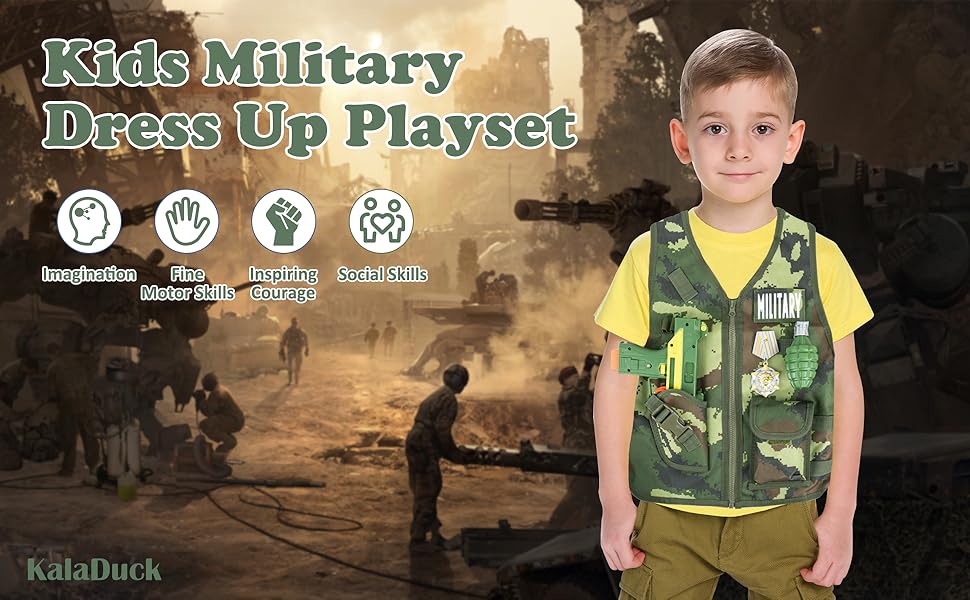 Amazon.com: 13 Pcs Army Costume for Boys 6-8 3-5, Kids Army