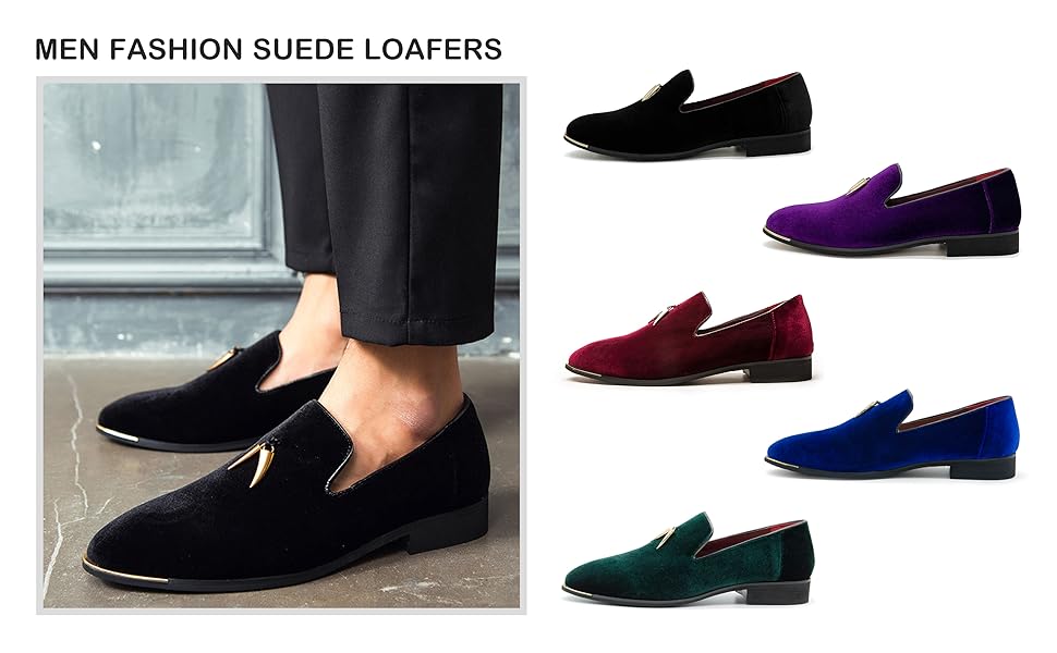 マ*ー様 CHRISTOFLE Amazon.com | CMM Men's Purple Velvet Loafers Gold Top Metal