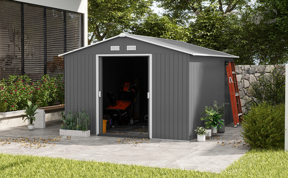 Amazon.com : Outsunny 11' x 9' Outdoor Storage Shed, Garden