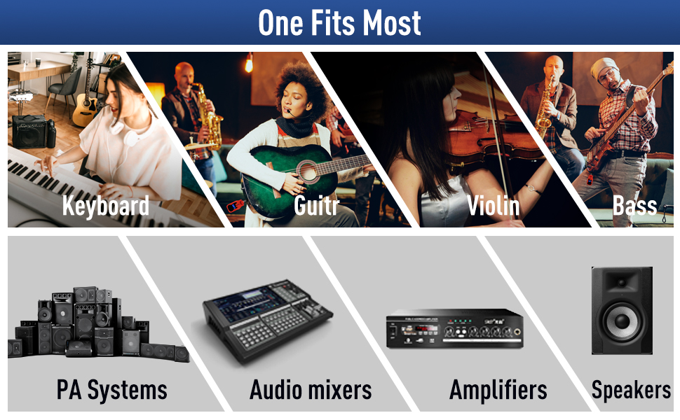Wireless Guitar System with Microphone Headset, UHF Wireless Headset Mic Transmitter Receiver 2 in1