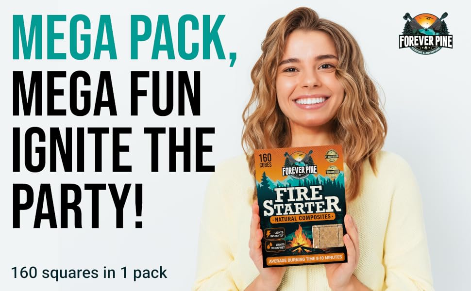 Odorless natural fire starters, clean-burning for fireplaces and BBQ