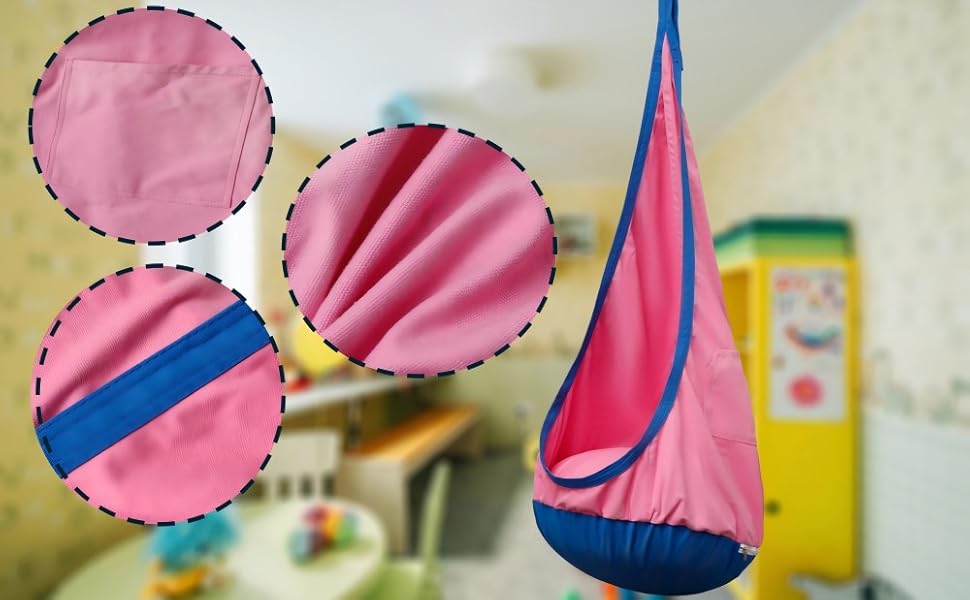 Inflatable Kids Sensory Swing for Autism, Sensory Swing Indoor w. Manual Pump