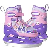Nattork Adjustable Kids Ice Skates - 4 Size Adjustable Hockey Lace-Up Skates with Warm Plush Lini...