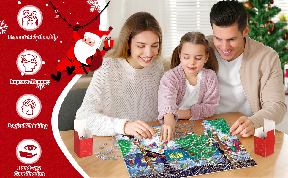 Advent Calendar Jigsaw Puzzle for Adult Kids Gift 24 Days Christmas Countdown Calendars