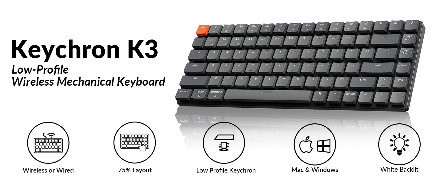 Keychron K3 Ultra-slim Wireless Mechanical Keyboard (Version 2)