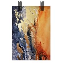 Amazon.com: Orange Blue Abstract Wall Art Blue Orange Gold