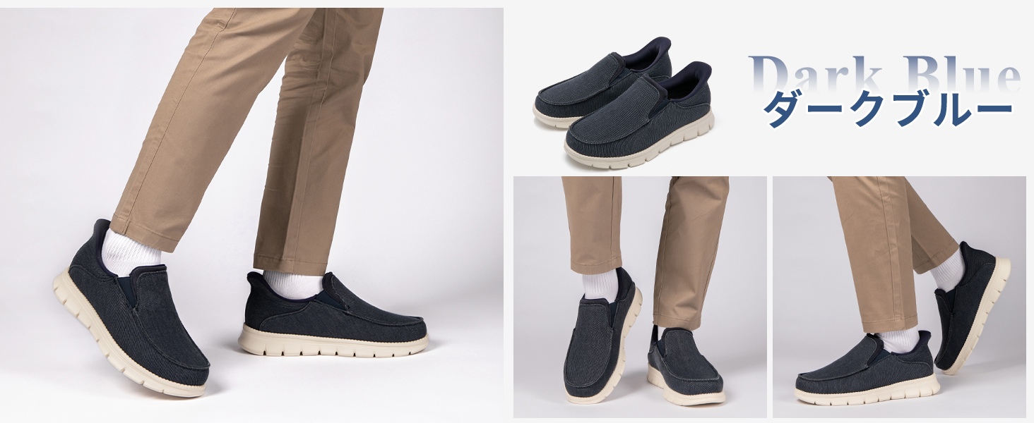 Hands-free Sneakers, Slip-Ons, Canvas Shoes, Men's, Walking Shoes, Easy to Wear, Low-Cut Canvas Sneakers, Lightweight, Commuting to Work