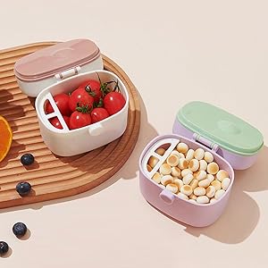 Formula Dispenser with Scoop & Leveller, Foodgrade Pp Double Layer Anti-Leak Milk Powder