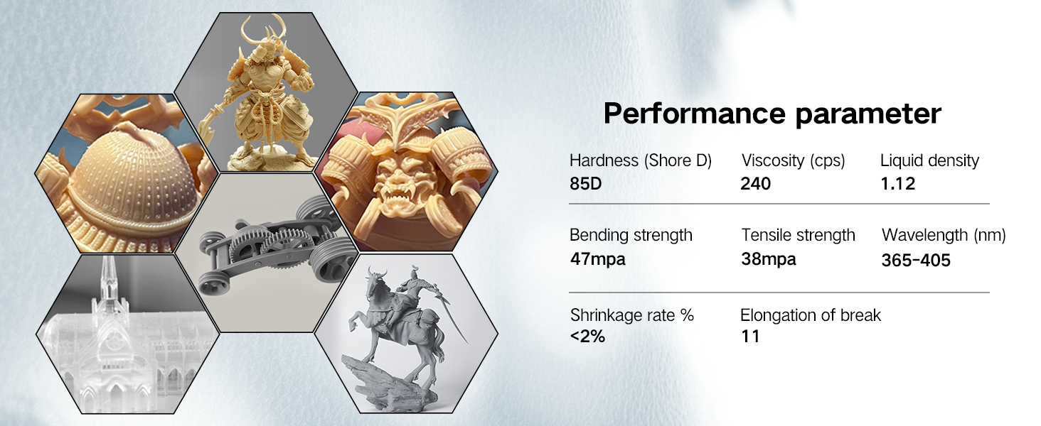 VIDAROSA 3D Printer Resin 1KG, LCD Photopolymer Resin for LCD/DLP 3D Printing, Standard UV 405nm Curing Resin, Low Odor, High Precision, Grey, J-3D1KG 15 3D printers resin