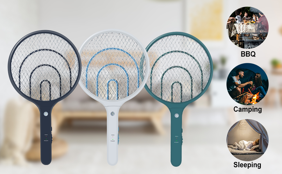 Feizhibo Electric Fly Swatter, 3000Volt USB Rechargeable Bug Zapper