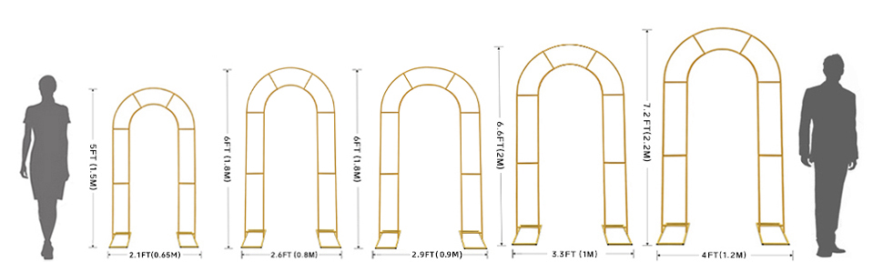 U Shaped Wedding Arch Size Reference