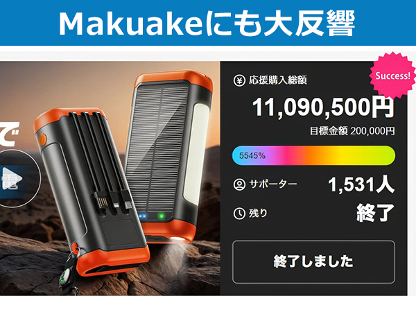 Amazon | ソーラーモバイルバッテリー 【2025最新 61800mAh大