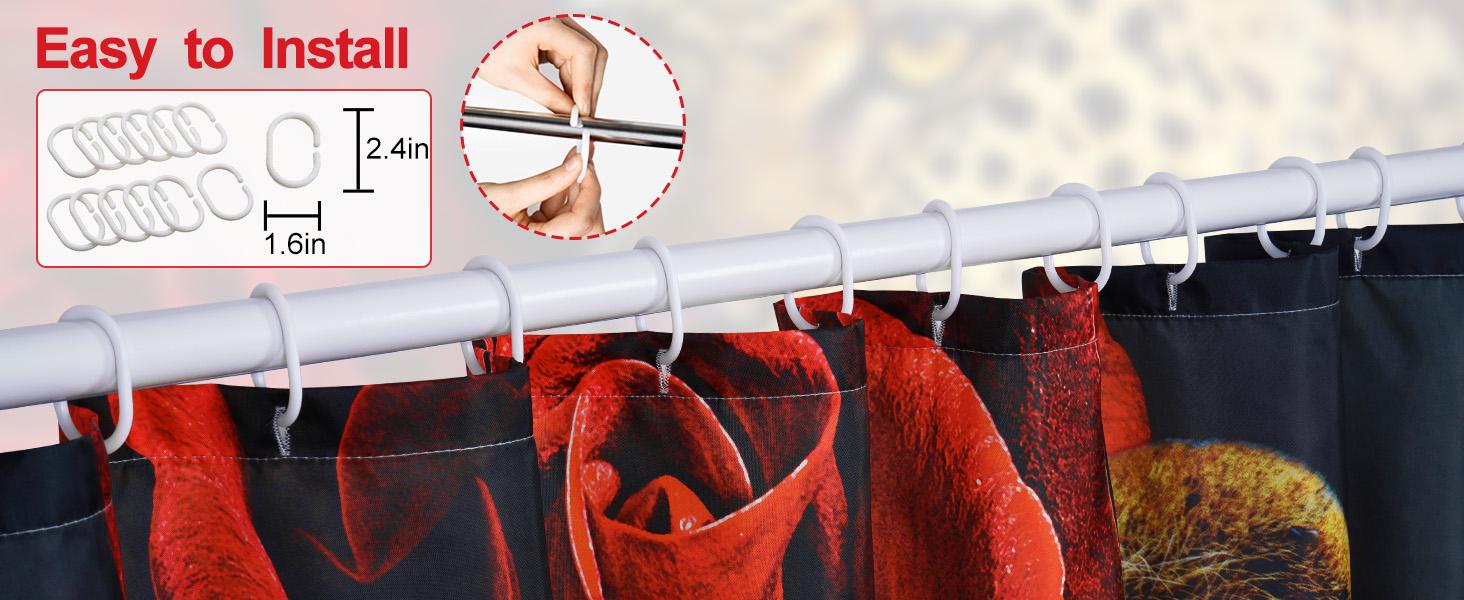  Red Rose Shower Curtain 