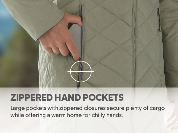 Zippered hand pockets