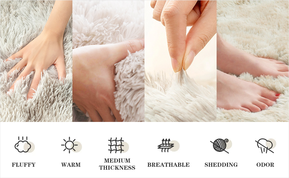 Plush Soft Grey Round Rug Home Decoration Carpets