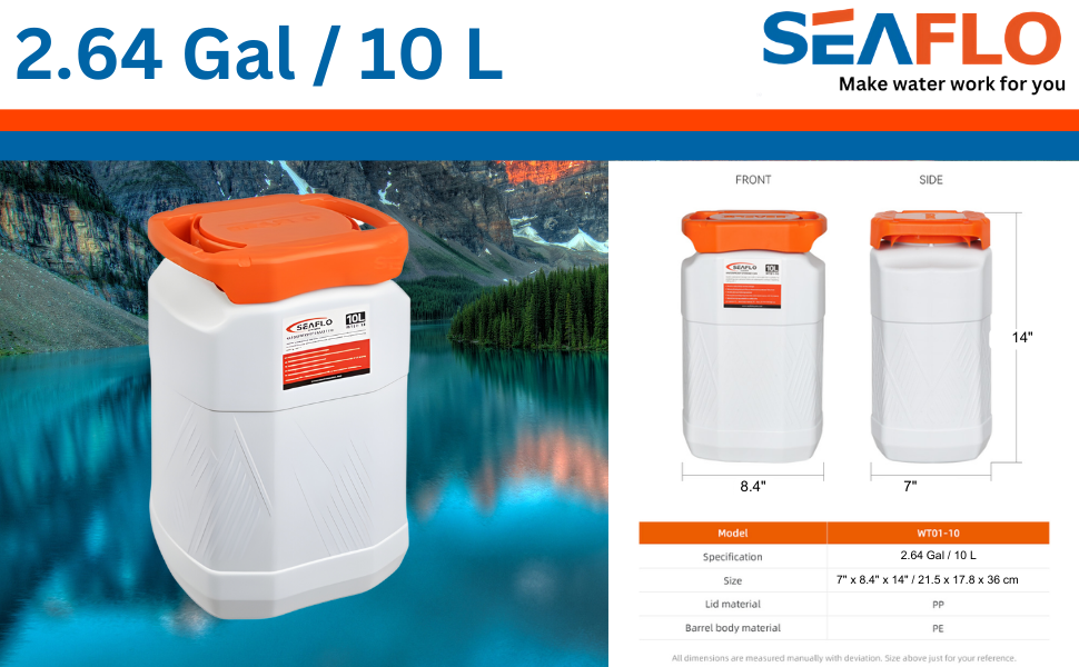 SEAFLO Waterproof Storage Bins with Lid for Marine, RV, Storage, Kayak, Camping