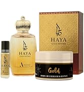 AROMA CONCEPTS Bundle Haya Gold Intense EDP 100ml Roll On Gold Oil & Gold Fragrance Body Butter 2...
