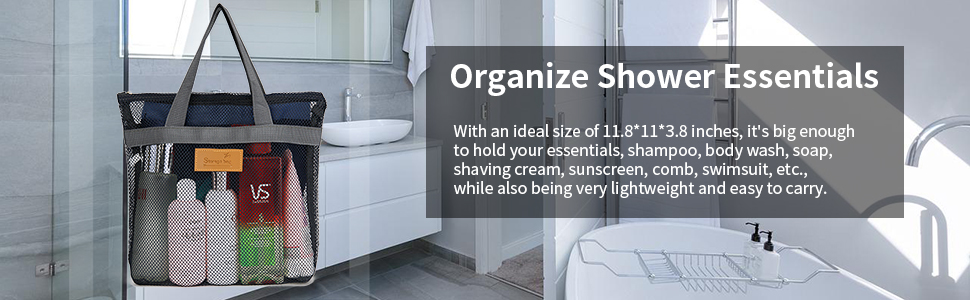 organize shower essentials