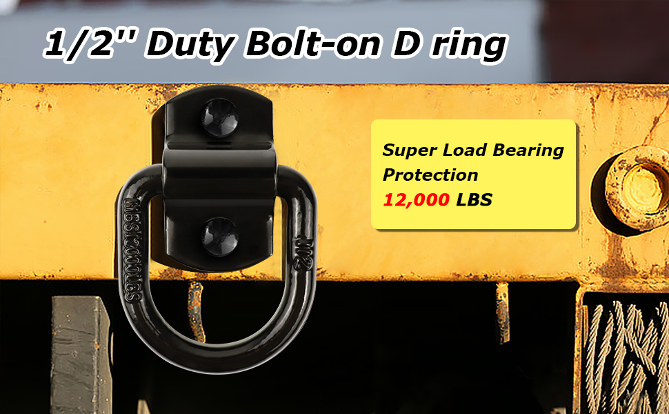 QYMOPAY 1/2" Trailer TieDown Anchor DRing Heavy Duty Bolt