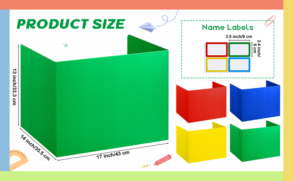 Aodaer 24 Pack Privacy Shields for Student Desks Plastic