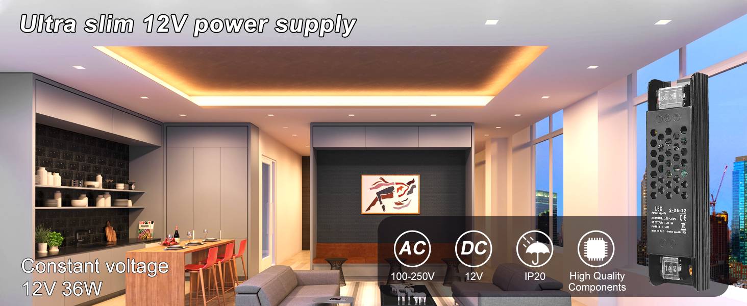 Ultra slim 12V power supply