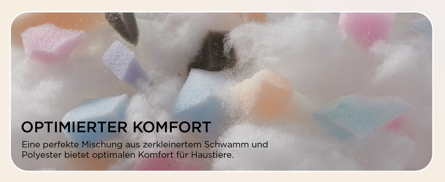 Der Text Lautet „Optimierter Komfort“. Absstraunter UnderAnter Hintergrund in PastellFarben MIT textuberlagerung.