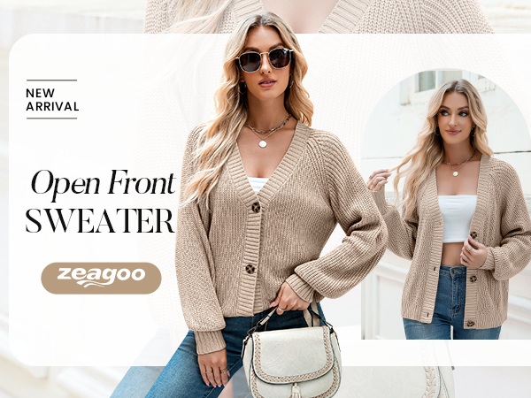Zeagoo Womens Lightweight Cardigan Button Down Fall Cardigan