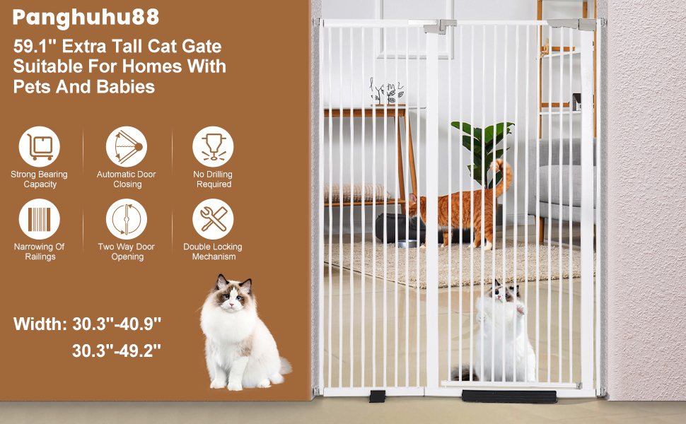 Amazon.com : 59.1'' Extra Tall Pet Gate,30.3''-40.9'' Wide