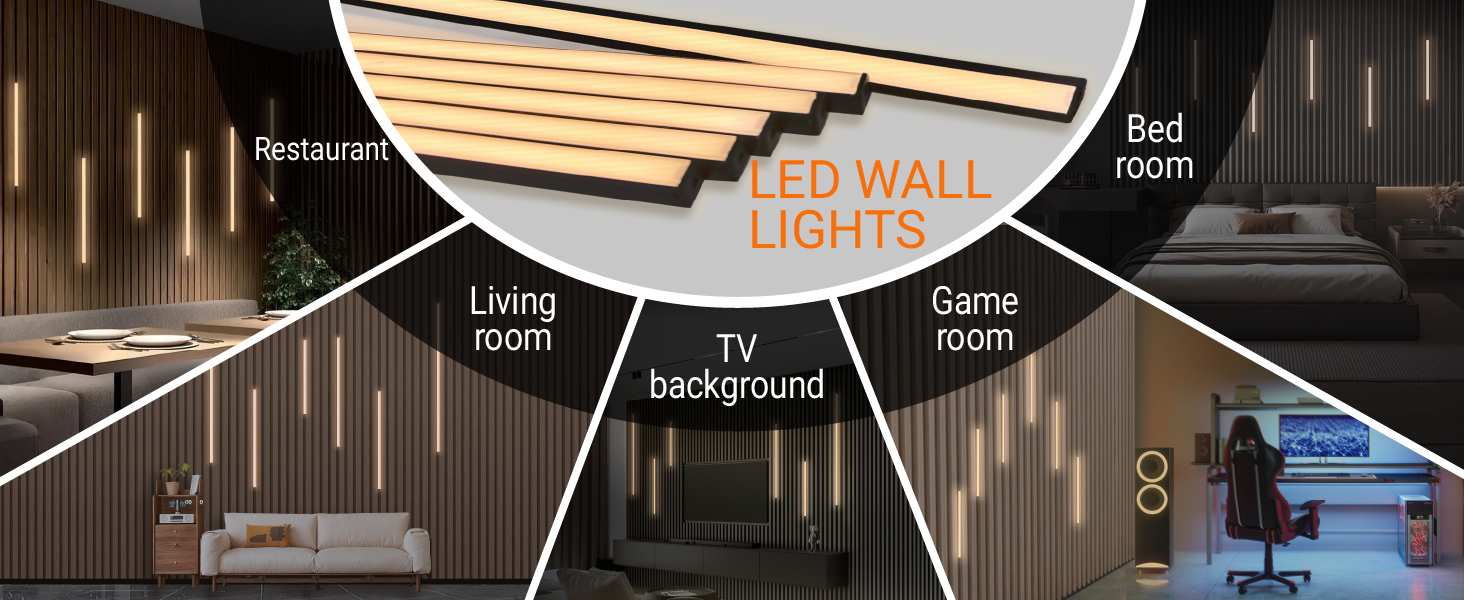 Wood Slat Wall Panel Lights Wide use