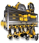 Spampur Power Tool Organizer for Tool Storage, Drill Holder Wall Mount with Charging Station, Too...
