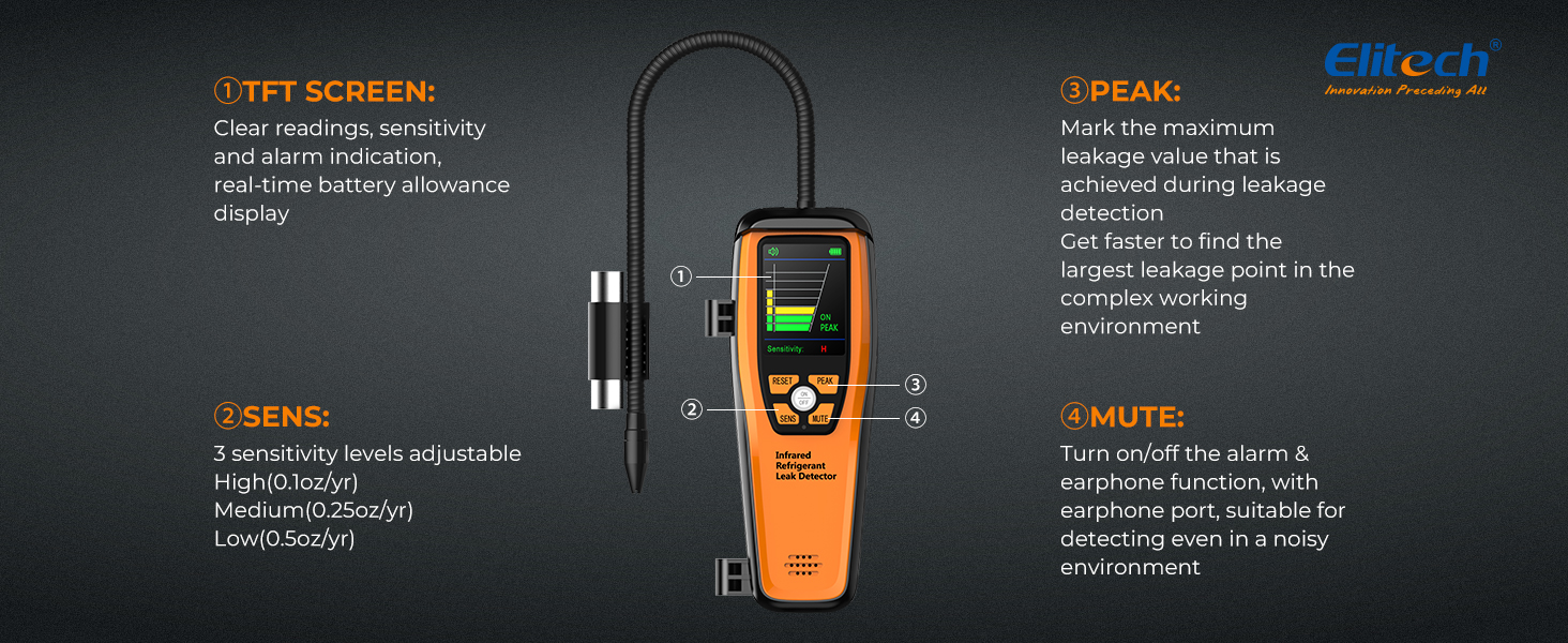 Elitech ILD-200 Kältemittel Gas Leck Detektor Halogen Leck Detektor ...