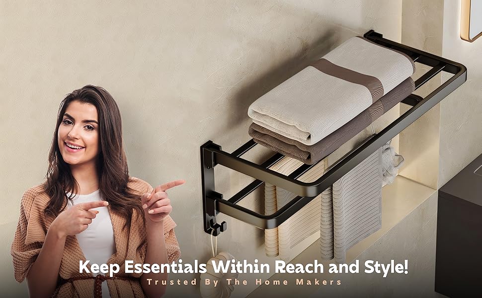 folding towel rack for bathroom