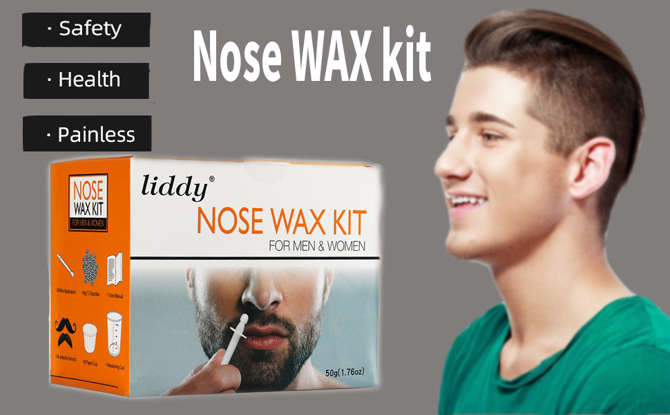 Nose Wax Kit Nose Hair Removal Waxing for Men and Women, 50g Wax, 20