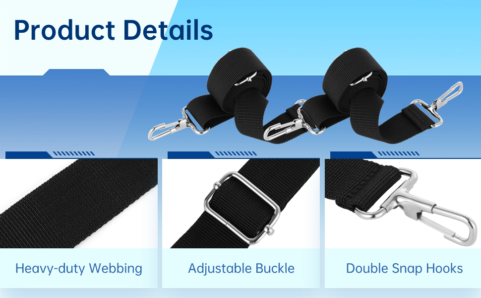 2PCS Bimini Top Straps, Adjustable Heavy Duty Bimini Top