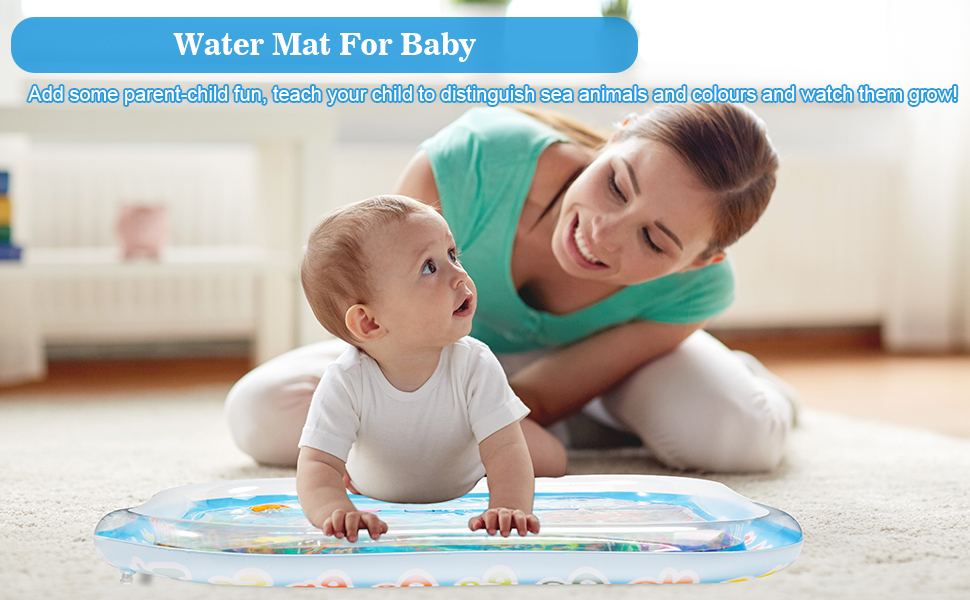 Large Baby Water Mat Tummy Time Inflatable Sensory Water Pad Toy Watermat for Newborn Gift