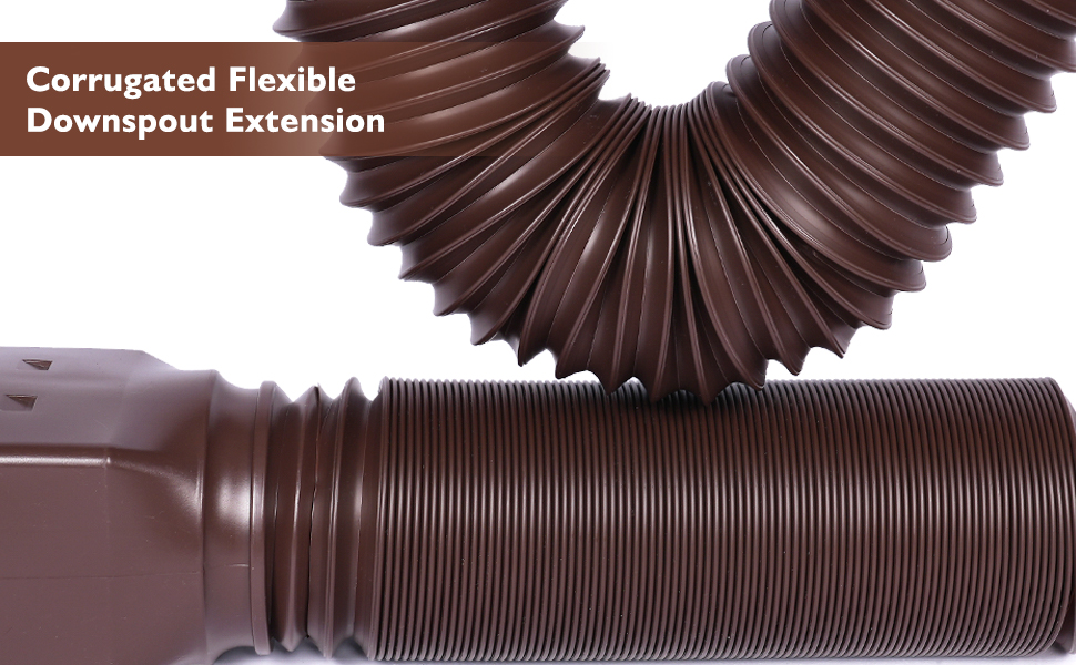 POBOMVOM Rain Gutter Downspout Extensions, 21"60" Flexible Drain Downspout Extender, Rainwater