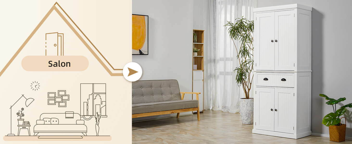 Armoire de Cuisine Buffet Cuisine vaisselier Multirangements