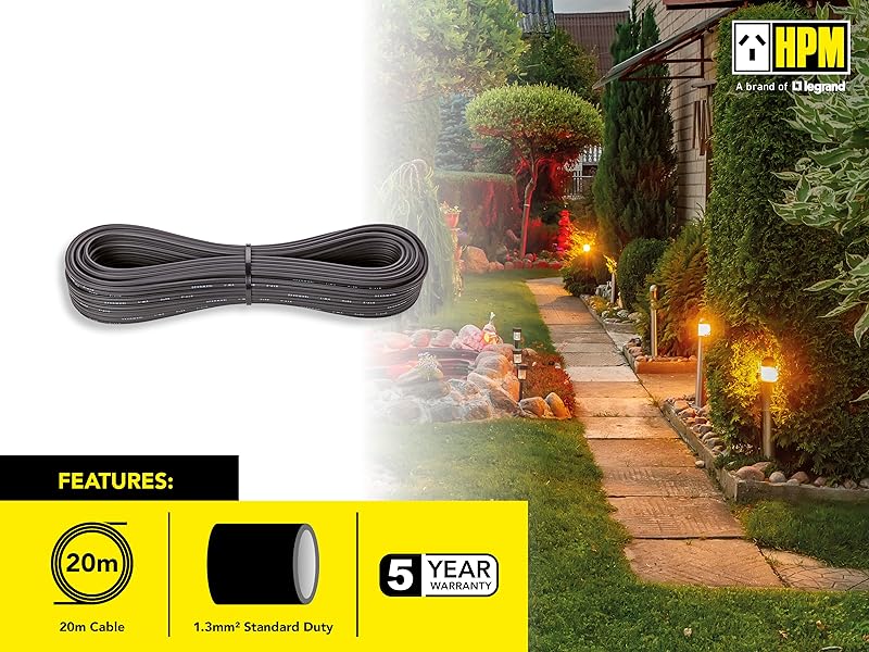 HPM 12V 1.3mm² Standard Duty Garden Lighting Cable 20m