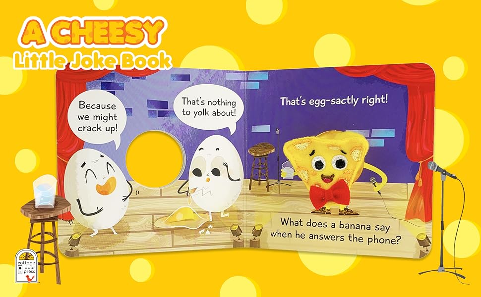 Cheesy joke puppet cheese book